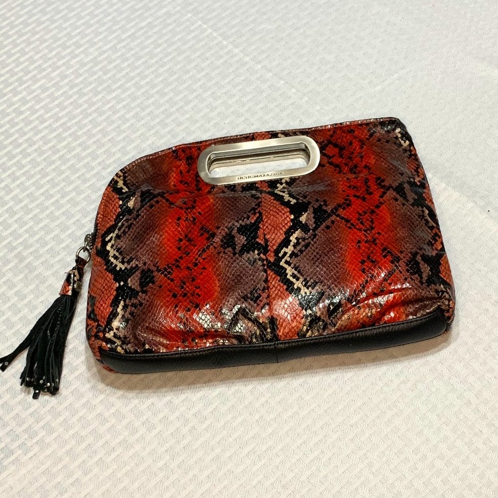 Snakeskin BCBGMAXAZRIA Red-Multi Leather Clutch